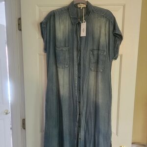 Maxi Blue Jean Jumper Dress